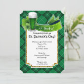 St. Patricks Day Green Beer Party Einladung (Stehend Vorderseite)