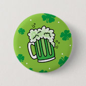 St Patrick's Day Green Beer Pattern Button (Vorderseite)