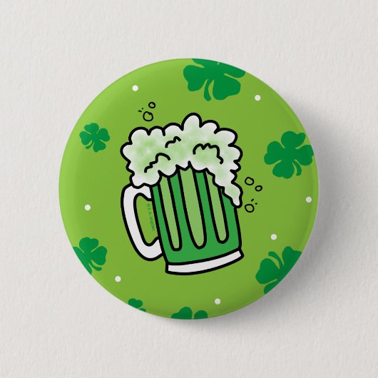 St Patrick's Day Green Beer Pattern Button (Vorderseite)