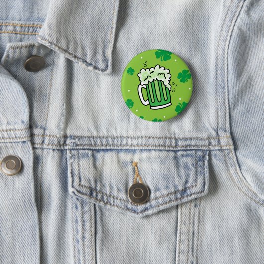 St Patrick's Day Green Beer Pattern Button (Beispiel)