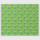 St Patrick's Day Green Beer Pattern Geschenkpapier (Flach)