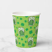 St Patrick's Day Green Beer Pattern Pappbecher (Rückseite)
