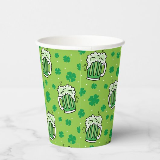 St Patrick's Day Green Beer Pattern Pappbecher (Rechts)