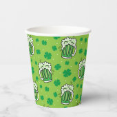 St Patrick's Day Green Beer Pattern Pappbecher (Vorderseite)