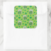 St Patrick's Day Green Beer Pattern Quadratischer Aufkleber (Tasche)