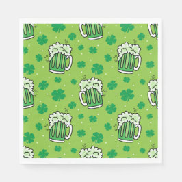 St Patrick's Day Green Beer Pattern Serviette