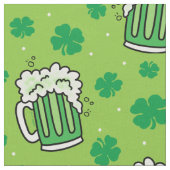 St Patrick's Day Green Beer Pattern Stoff (Nahaufnahme)