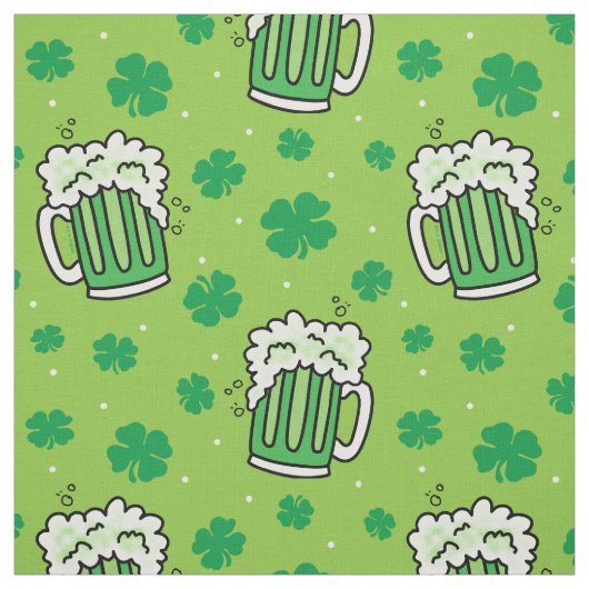 St Patrick's Day Green Beer Pattern Stoff (Muster)