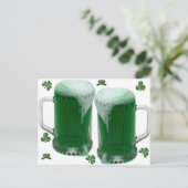 St Patrick's Day Green Beer Postkarte (Stehend Vorderseite)