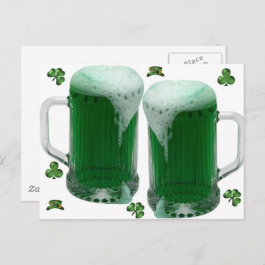 St Patrick's Day Green Beer Postkarte (Vorne/Hinten)
