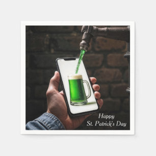 St. Patrick's Day Green Beer Serviette