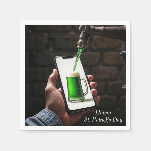 St. Patrick's Day Green Beer Serviette (Vorderseite)