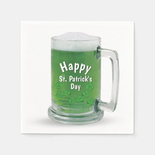 St. Patrick's Day Green Beer Serviette (Vorderseite)