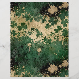 St. Patrick's Day Green & Beige Clover Pattern