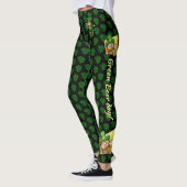 St Patrick's Day Green & Black Personalize Text Leggings (Links)