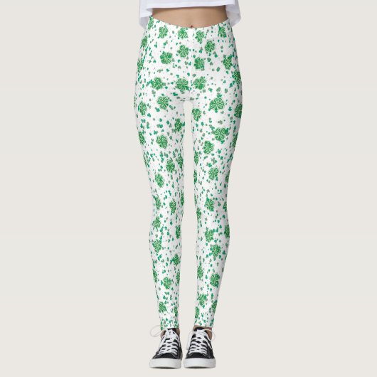 St. Patrick's Day, Green Celtic Kleeblatt Leggings (Vorderseite)