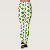 St Patrick's Day Green Clover auf hellen Weiß Leggings (Rückseite)