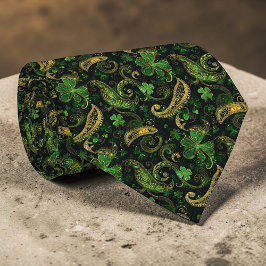 St. Patrick's Day Green Clover Custom Necktie Krawatte