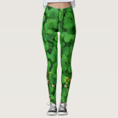St. Patrick's Day Green Clover Dancing Leprechaun Leggings (Vorderseite)