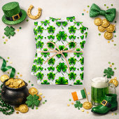 St. Patrick's Day Green Clover Diamond Pattern Geschenkpapier Set
