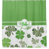 St Patrick's Day Green Clover Duschvorhang (Vorderseite)