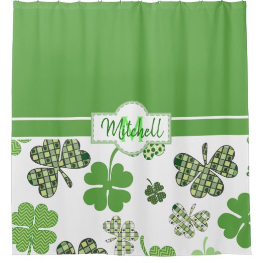 St Patrick's Day Green Clover Duschvorhang (Vorderseite)