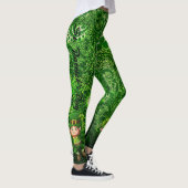 St Patrick's Day Green Clover personalisieren Text Leggings (Rechts)