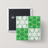 St Patricks Day Green Clover Star Geometric Button (Vorne & Hinten)
