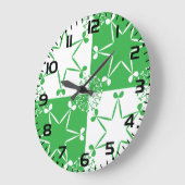 St Patricks Day Green Clover Star Geometric Große Wanduhr (Winkel)