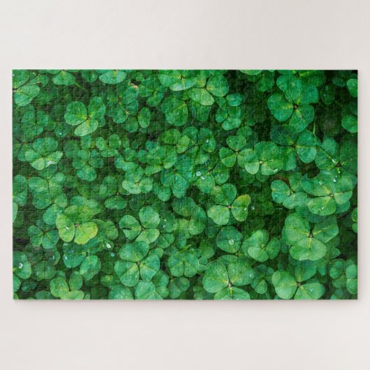 St. Patrick's Day Green Clovers Jigsaw Puzzle (Horizontal)