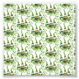 St Patricks Day Green Clovers Old Leprechaun Fotodruck