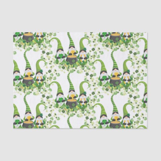 St Patricks Day Green Clovers Old Leprechaun Seidenpapier (Vorderseite)