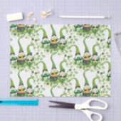 St Patricks Day Green Clovers Old Leprechaun Seidenpapier (Handwerk)