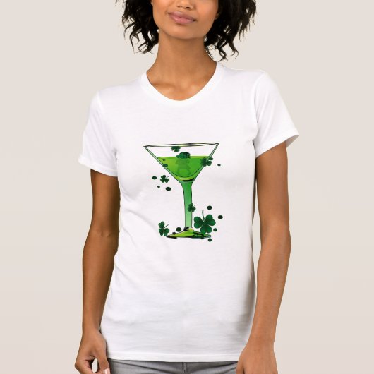 St Patricks Day Green Cocktail w Leprechaun Tshirt (Vorderseite)