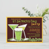 St. Patrick's Day Green Cocktails & Bier Einladung (Stehend Vorderseite)