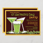 St. Patrick's Day Green Cocktails & Bier Einladung (Vorne/Hinten)