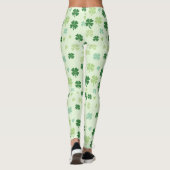 St. Patricks Day Green Cover Kleeblatts Muster Leggings (Rückseite)