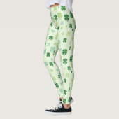 St. Patricks Day Green Cover Kleeblatts Muster Leggings (Links)