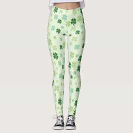 St. Patricks Day Green Cover Kleeblatts Muster Leggings
