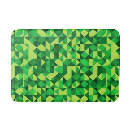 St. Patrick's Day Green Geometric Pattern Badematte (Vorderseite)