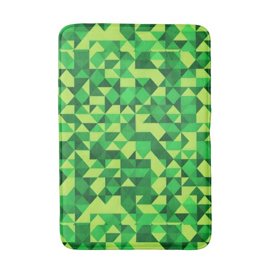 St. Patrick's Day Green Geometric Pattern Badematte (Vorderseite Vertikal)