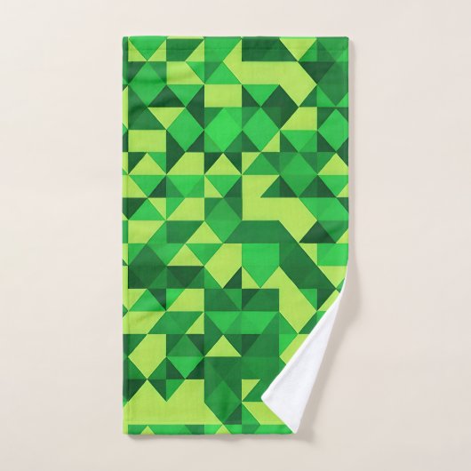 St. Patrick's Day Green Geometric Pattern Badhandtuch Set (Handtuch)