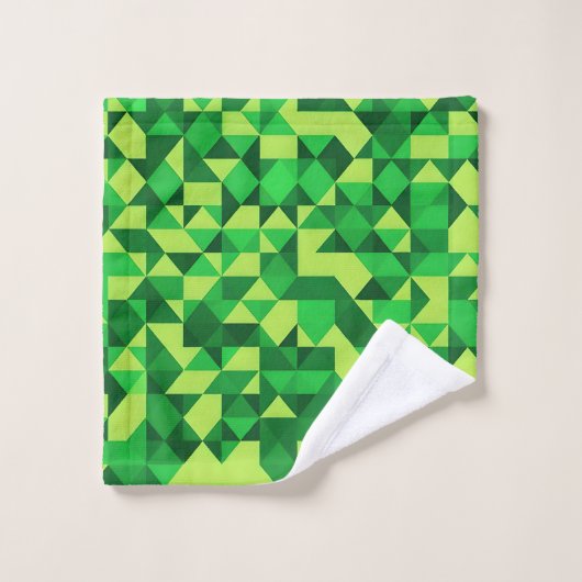 St. Patrick's Day Green Geometric Pattern Badhandtuch Set (Waschlappen)
