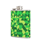 St. Patrick's Day Green Geometric Pattern Flachmann (Links)