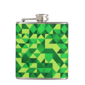 St. Patrick's Day Green Geometric Pattern Flachmann (Vorderseite)