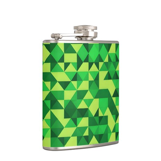 St. Patrick's Day Green Geometric Pattern Flachmann (Rechts)