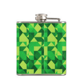 St. Patrick's Day Green Geometric Pattern Flachmann (Rückseite)