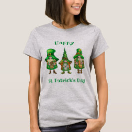 St. Patrick's Day Green Girl Gnomes T-Shirt