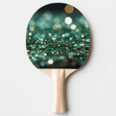 ☘️ St. Patrick's Day Green Glitzer Bokeh Tischtennis Schläger (Vorderseite)