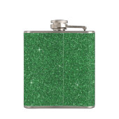 St. Patrick's Day Green Glitzer & Sparkle Monogram Flachmann (Rückseite)